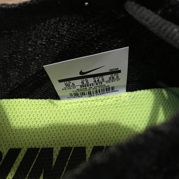 Nike Free RN Flyknit 2 Black Anthracite Mens 10.5 - Picture 8 of 8